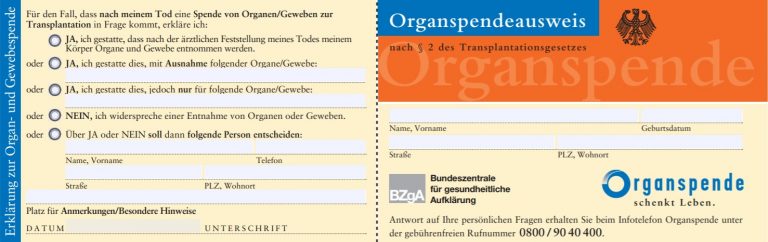 Organspendeausweis Bestellen & Tragen: So Geht's | November.de