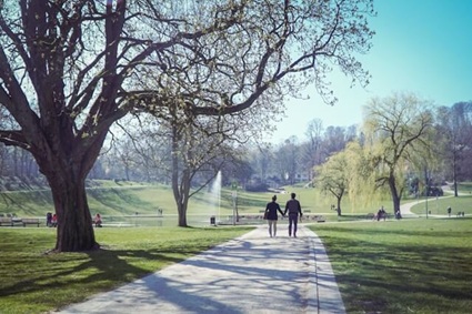 Park in Bielefeld im Frühling