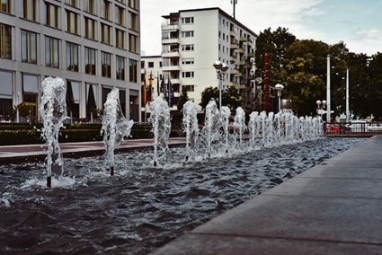 Springbrunnen am Park in Karlsruhe