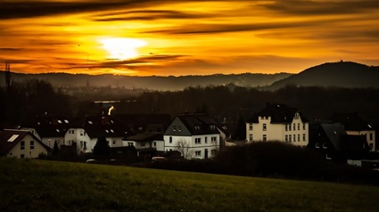 Panorama von Hagen bei Sonnenuntergang