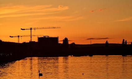 Sonnenuntergang am Main in Offenbach