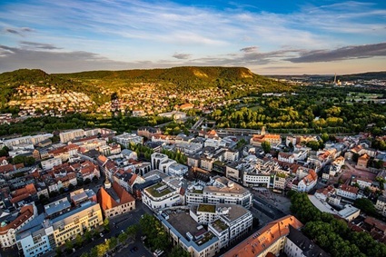 Blick auf Jena aus der Vogelperspektive