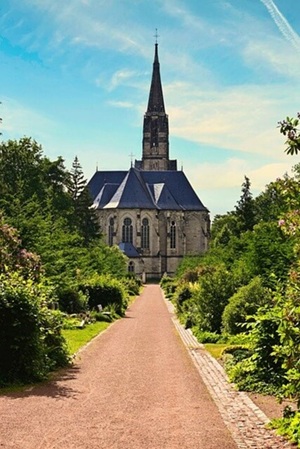 Rückwärtige Ansicht der Lukaskirche in Zwickau